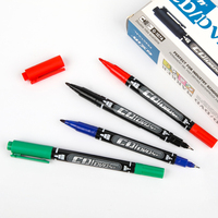 Marqueur permanent double pointe Gxin G-107A, pointe double, encre à base d'huile, écriture fluide, marqueur permanent à l'alcool pour le bureau, CD/DVD