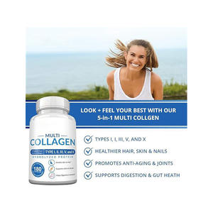 OEM Multi COLLAGÈNE 5 Types de Protéines Hydrolysées d'Origine Alimentaire 180 Capsules Complément Alimentaire <span class=keywords><strong>pour</strong></span> la Peau, <span class=keywords><strong>les</strong></span> Cheveux, <span class=keywords><strong>les</strong></span> <span class=keywords><strong>Os</strong></span> et la Santé des Articulations - Product Image 4