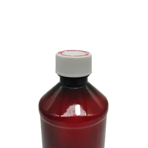16oz Light Proof Amber PET Kunststoff Moderne runde Flasche