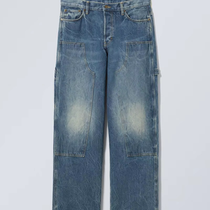 Custom Wide Relaxed-fit Low-waisted 5-pocket Look <b>Hammer</b>-<b>loop</b> Carpenter Jeans for Men - Product Image 5