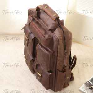 Sac à dos en cuir pleine fleur de grande capacité pour voyages, marque privée, personnalisé, 100% cuir véritable, sac à dos pour ordinateur portable - Product Image 6