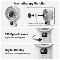 Ventilateur portable à turbine haute vitesse 199 niveaux, entièrement fermé, longue durée, avec affichage numérique USB – Meilleure vente