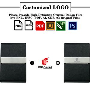 Pu Leather Rfid Blocking Business Case Metal <b>Slim</b> Name <b>Card</b> <b>Holder</b> - Product Image 2