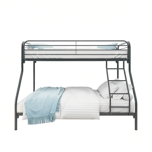 Lit superposé en métal robuste DB, double sur grand lit, avec barrière de sécurité renforcée, design industriel pour appartements, montage facile, gain de place - Product Image 1