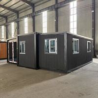 Maison conteneur préfabriquée extensible à double aile, pliable, de luxe, modulaire, structure en acier, 20 pieds, déploiement rapide, pour usage résidentiel ou hôtelier