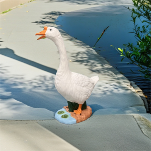 Ingrosso su misura in <span class=keywords><strong>resina</strong></span> <span class=keywords><strong>giardino</strong></span> artigianale decorazione esterna portico statuetta d'oca statua - Product Image 3
