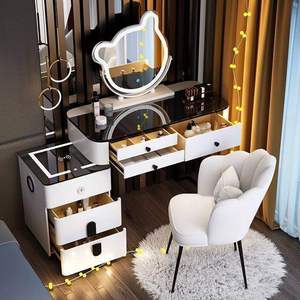 Yüksek Kaliteli Otel Mobilyası Fransız Makyaj Masası Bayanlar İçin Led Işıklı Makyaj Tarzı Tuvalet Masası Vintage Makyaj Masası Işıklı Aynalı - Product Image 2