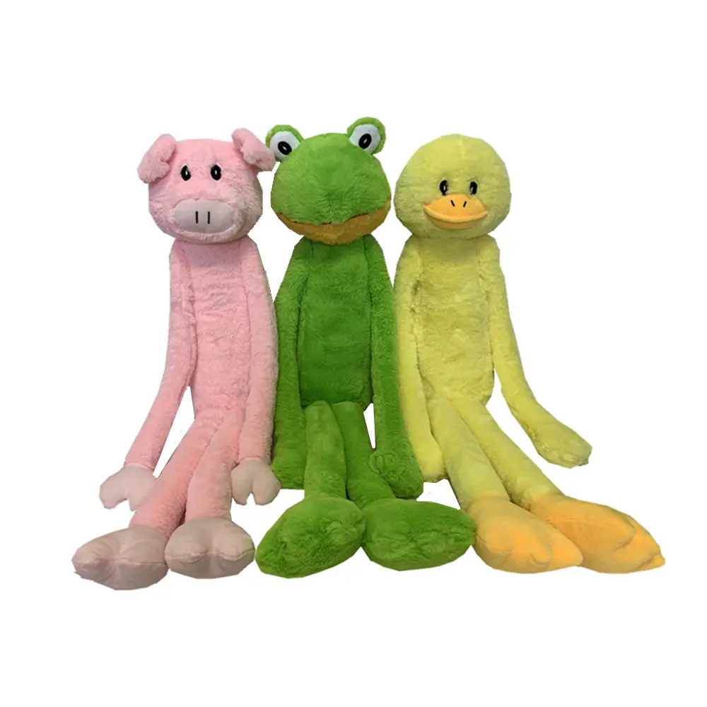 Brinquedo de pelúcia animais pernas longas macio rosa porco verde sapo amarelo pato brinquedo de pelúcia macia pelúcia travesseiro almofada