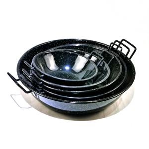 Sartén antiadherente para <span class=keywords><strong>Pasta</strong></span> de mariscos, de 11 pulgadas paellera española de acero al carbono, con doble mango - Product Image 3