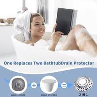 Bonde de vidange en acier inoxydable pour évier et baignoire, avec filtre à cheveux et bouchon de vidange à poussoir