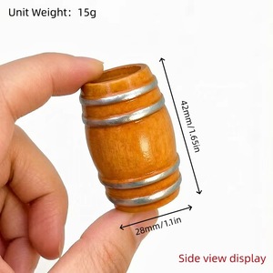 Accessoires de bar miniatures pour <span class=keywords><strong>maison</strong></span> de poupée, accessoires ob11, mini baril rond en bois vintage, baril de bière simulé - Product Image 2