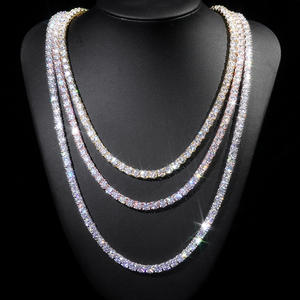 Goldleaf 925 <b>Silver</b> Moissanite <b>Tennis</b> <b>Necklaces</b> D VVS1 Luxury 2mm 3mm 4mm 5mm 6.5mm Moissanite Diamond <b>Necklace</b> - Product Image 1