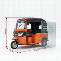 Tuk Tuk Électrique 3000W 6 Places 72V Vitesse 60km/h Pneus à Vide 12 Pouces Certifié CEE Rickshaw Passager avec Communication CAN Bus