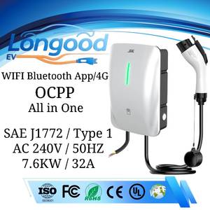 Cargador de Pared OCPP WIFI APP 4G de 7.6KW Tipo 1 J1772 para Vehículos Eléctricos, Cargador EV para Negocios al por Mayor, Económico, con Certificación CE/UL/ROHS/FCC - Product Image 1