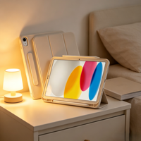 Étui de protection en cuir blanc triple pliage en TPU fabriqué au Guangdong 10,04x7,6 cm compatible avec iPad Air 6 11/13 pouces iPad Pro 2024