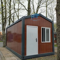 Kit de maison préfabriquée modulaire en acier de 20 pieds avec toit en pente, panneau sandwich, maison préfabriquée