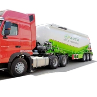 Chine 3 essieux 45cbm en vrac poudre Transport grain alimentation animale Silo citerne ciment camion semi-remorque