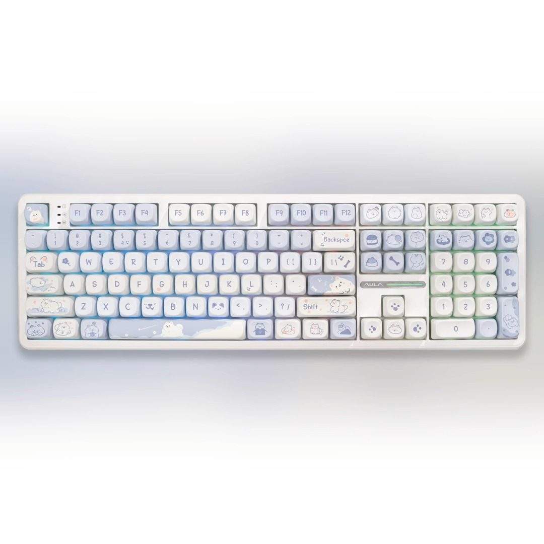 คีย์บอร์ด White-F108 + คีย์แคป M-OA Baituantuan