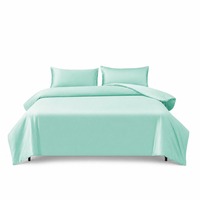 Parure de lit en satin pour chambre d'hôtel, cadeau de mariage, textile de maison, vente en gros, draps soyeux et lisses, diverses couleurs