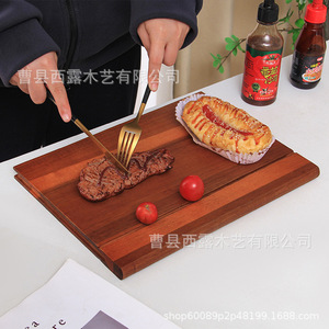 Acacia Wood Cutting Board <b>Set</b> 3 Piece With Base Thickened Double Sided Kitchen Chopping Block Rectangle Shape - Product Image 4