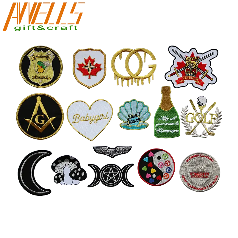 Any color Embroidered for Clothes Dress Hat Jean fabric cloth patch iron on patch custom embroidery patches