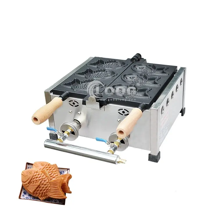 Ticari pişirme ekipmanları Mini Taiyaki makinesi en çok satan gaz balık koni Waffle makinesi