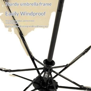 Parapluie pliant ultra-léger et entièrement automatique, double usage, avec protection solaire et revêtement anti-adhésif, pour adultes, cadeau d'affaires - Product Image 3