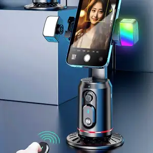 Tongkat swafoto Ai rotasi 360, Gimbal Stabilizer BT Selfie dengan kamera pelacakan wajah otomatis, penahan ponsel untuk Live Vlog