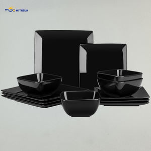 Juego de <span class=keywords><strong>Vajilla</strong></span> Desechable de Cerámica de <span class=keywords><strong>12</strong></span> Piezas, Color Blanco, Rojo y Negro, <span class=keywords><strong>Vajilla</strong></span> Cuadrada de Gres, Plato para Cena, Plato para Postre, Tazones, Servicio para 4 Personas - Product Image 6