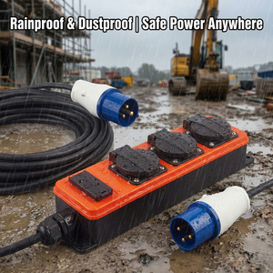 Camping Outdoor 5M 3-Way Schuko Cord Power Strip Socket With 16A 230V Plug and 5V2.1A A+C <b>USB</b> Ports TB01U Europea - Product Image 2