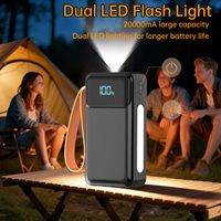 Power Bank 20000mAh, Pengisian Cepat PD+QC 22.5W, Lampu LED, Kabel Terintegrasi, 6 Perangkat, Baterai Eksternal Portabel ASPOR A302