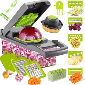 2024 Multifunctional 15 In 1 Hand Operated Vegetable Mandoline Slicer Veggie Chopper, Food Chopper Onion Cutter Vegetable Slicer