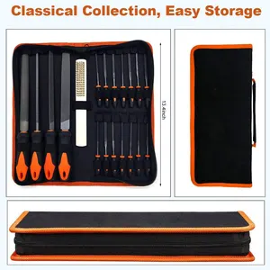 File Set 19pcs Hand Metal File T12 Drop Forged Alloy Steel File Set With Carry Case File Tools For Wood Metalwork Precision