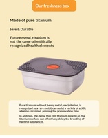 Conteneur de stockage alimentaire en titane pur avec couvercle hermétique, étanche à la chaleur, grande capacité, boîte à lunch, organisateur de réfrigérateur