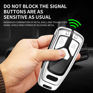 Étui de clé en cuir en alliage de Zinc pour <span class=keywords><strong>Audi</strong></span> A6 A5 Q7 S4 S5 <span class=keywords><strong>A4</strong></span> B9 A4L 4M TT TTS TFSI RS 8S 8W Logo de clé de voiture accessoires automobiles - Product Image 6
