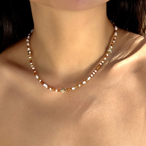 Bohémien naturale <span class=keywords><strong>mare</strong></span> stelle <span class=keywords><strong>di</strong></span> perline collana con perline <span class=keywords><strong>di</strong></span> riso a forma <span class=keywords><strong>di</strong></span> perle <span class=keywords><strong>di</strong></span> vetro <span class=keywords><strong>di</strong></span> perline <span class=keywords><strong>di</strong></span> riso collana delle donne - Product Image 1