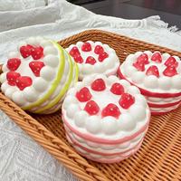 Jouets à presser en mousse PU en forme de gâteau à la fraise, Kawaii, simulation japonaise, doux, parfumés, à remontée lente, jouets squishy