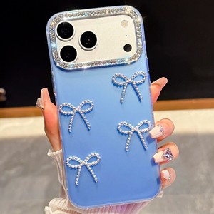 เคสโทรศัพท์มือถือแบบหรูหรา ประดับกลิตเตอร์วิบวับ คริสตัล สำหรับ iPhone 18 17 16 15 14 13 Pro Max Plus  ฝาหลังใสแบบนิ่ม ประดับโบว์ 3 มิติ - Product Image 2