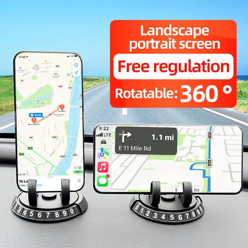 Dudukan ponsel mobil, Universal Horizontal Vertikal, 360 Putar, dudukan telepon mobil, pegangan telepon dasbor mobil untuk mobil