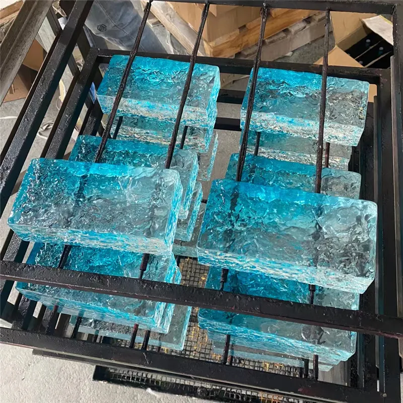 Hina-bloques de vidrio de colores fundidos directamente de fábrica, bloques de vidrio de colores azul, amarillo, rojo y verde