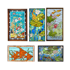 กระจกสีลายปลาสไตล์ยุโรปแบบทิฟฟานี่ งานฝีมือประดับตกแต่งวิลล่า พร้อมโครงเหล็กแข็งแรง - Product Image 6