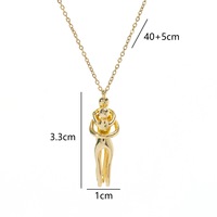 Romantische Liefhebbers Knuffelhanger 18k verguld roestvrij staal Nieuwe koperen ketting voor hem haar Stijlvolle Valentijnsdag sieraden