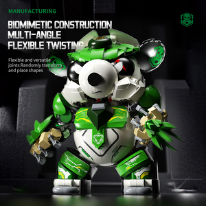 Haute qualité éducatif bricolage enfants enfants blocs de construction ensembles jouets deux formes de Transformation Panda Mech transformer modèle jouet - Product Image 5