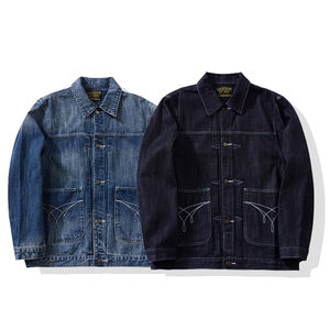 Vestes en jean pour hommes de haute qualité, 100% coton, lavage moyen, motifs unis, décontractées, vintage, respirantes, lavables - Product Image 2