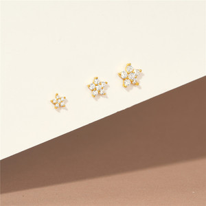 CANNER Factory Wholesale 3 Sizes Flower <b>Stud</b> <b>Earrings</b> 925 Sterling <b>Silver</b> CZ Stone Small <b>Stud</b> <b>Earrings</b> <b>Set</b> for Women Gift - Product Image 2