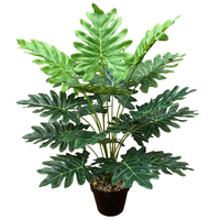 Plantes artificielles en plastique ignifuges, écologiques, résistantes à l'eau, durables, au toucher naturel, Philodendron Selloum 50cm/19.7in