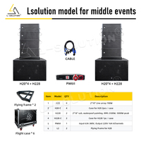 Système de sonorisation L-solution H20+H228 700W avec 8 enceintes Line Array doubles de 10 pouces et 2 caissons de basses doubles de 18 pouces, garantie 2 ans