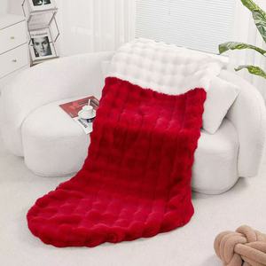 بطانية من الفرو الصناعي للأريكة بطانية فقاعية سميكة ناعمة مبطنة بأحجام مزدوجة مرجحة - Product Image 1