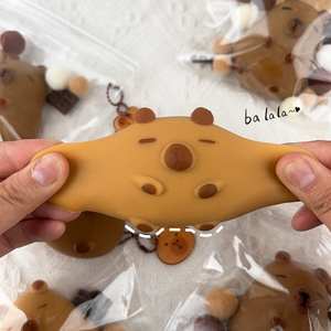 Muñeco de silicona pequeño Kapibala popular para niños, juguete antiestrés de celebridad de internet, bola de descompresión, artefacto blandito para apretar, juguetes de apretar - Product Image 2