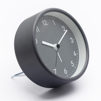 Horloge de bureau en métal moderne et minimaliste de 4 pouces Décoration intérieure personnalisée Café Hôtel Réveil étudiant Alarme Affichage à quartz Aiguille